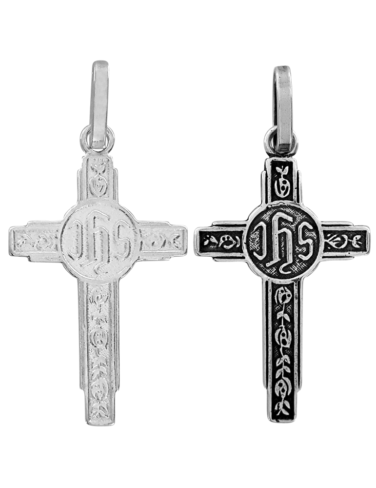 SREBRNY KRZYŻ Z CHRYSTOGRAMEM PR. 925