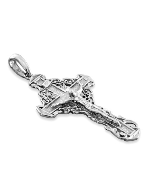 SREBRNY KRZYŻ Z UKRZYŻOWANYM JEZUSEM PR. 925 + GRAWER GRATIS!