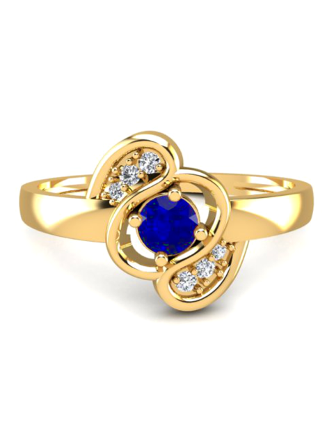 ZŁOTY PIERŚCIONEK ZARĘCZYNOWY Z SZAFIREM PR. 585