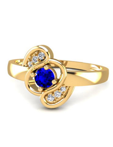 ZŁOTY PIERŚCIONEK ZARĘCZYNOWY Z SZAFIREM PR. 585