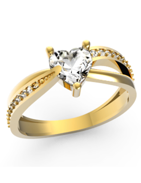 ZŁOTY PIERŚCIONEK ZARĘCZYNOWY SERCE PR. 585