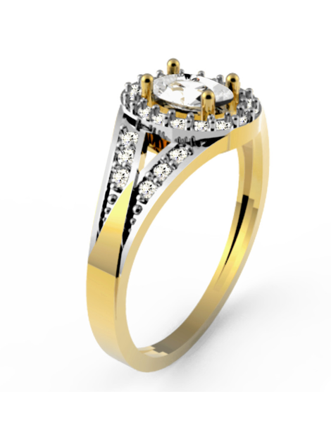 ZŁOTY PIERŚCIONEK ZARĘCZYNOWY PR. 585