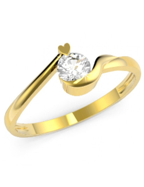 ZŁOTY PIERŚCIONEK ZARĘCZYNOWY Z SERDUSZKIEM PR. 585