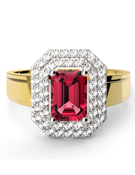 ZŁOTY PIERŚCIONEK ZARĘCZYNOWY Z RUBINEM PR. 585