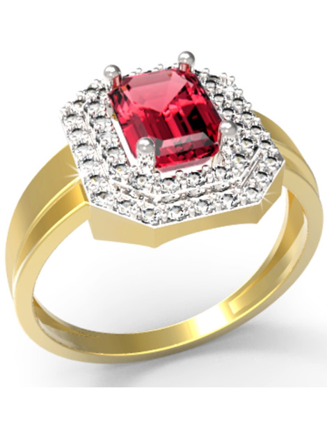 ZŁOTY PIERŚCIONEK ZARĘCZYNOWY Z RUBINEM PR. 585