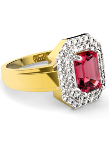 ZŁOTY PIERŚCIONEK ZARĘCZYNOWY Z RUBINEM PR. 585