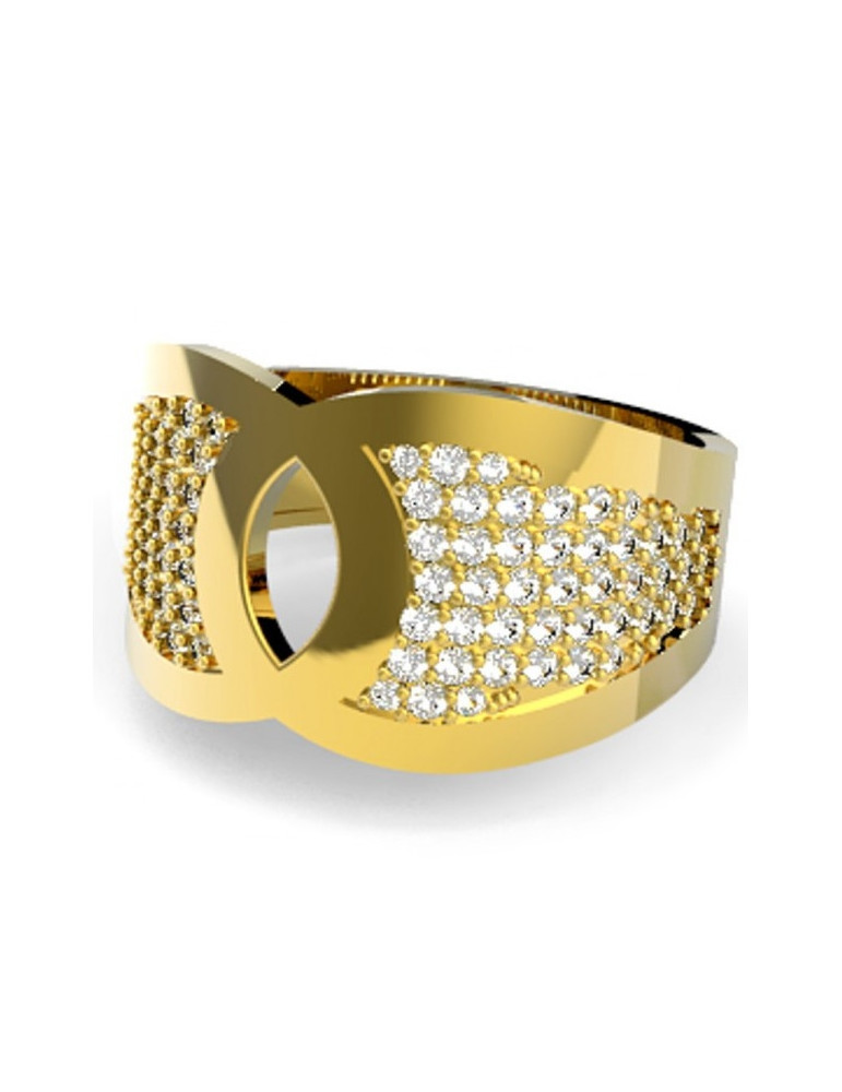 SZEROKI PIERŚCIONEK ZARĘCZYNOWY ZE ZŁOTA PRÓBY 585