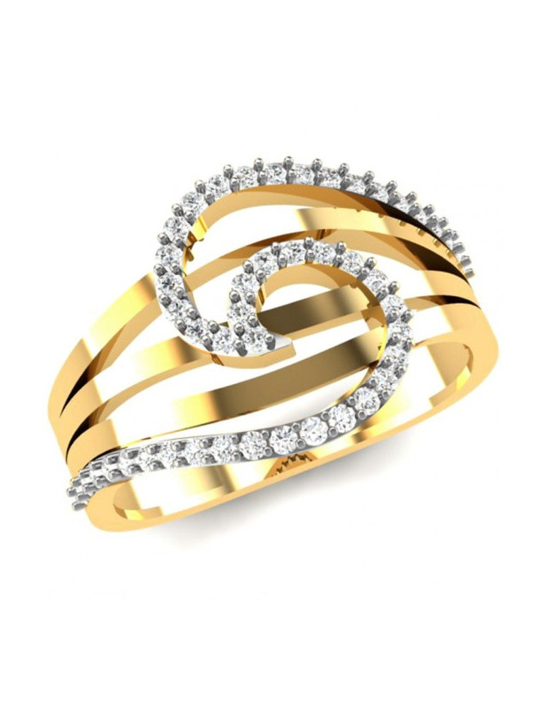 ZŁOTY PIERŚCIONEK ZARĘCZYNOWY FALE PR. 585