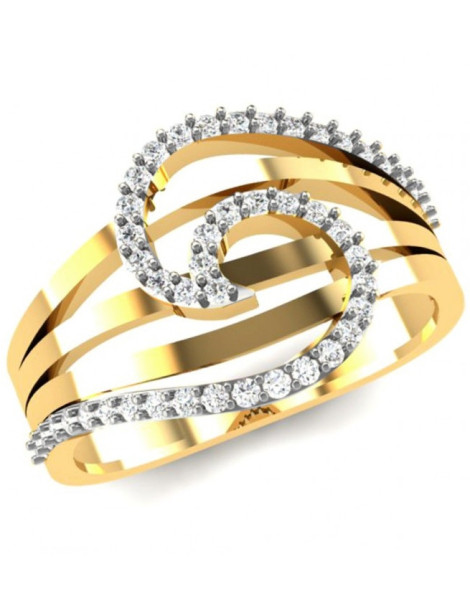 ZŁOTY PIERŚCIONEK ZARĘCZYNOWY FALE PR. 585