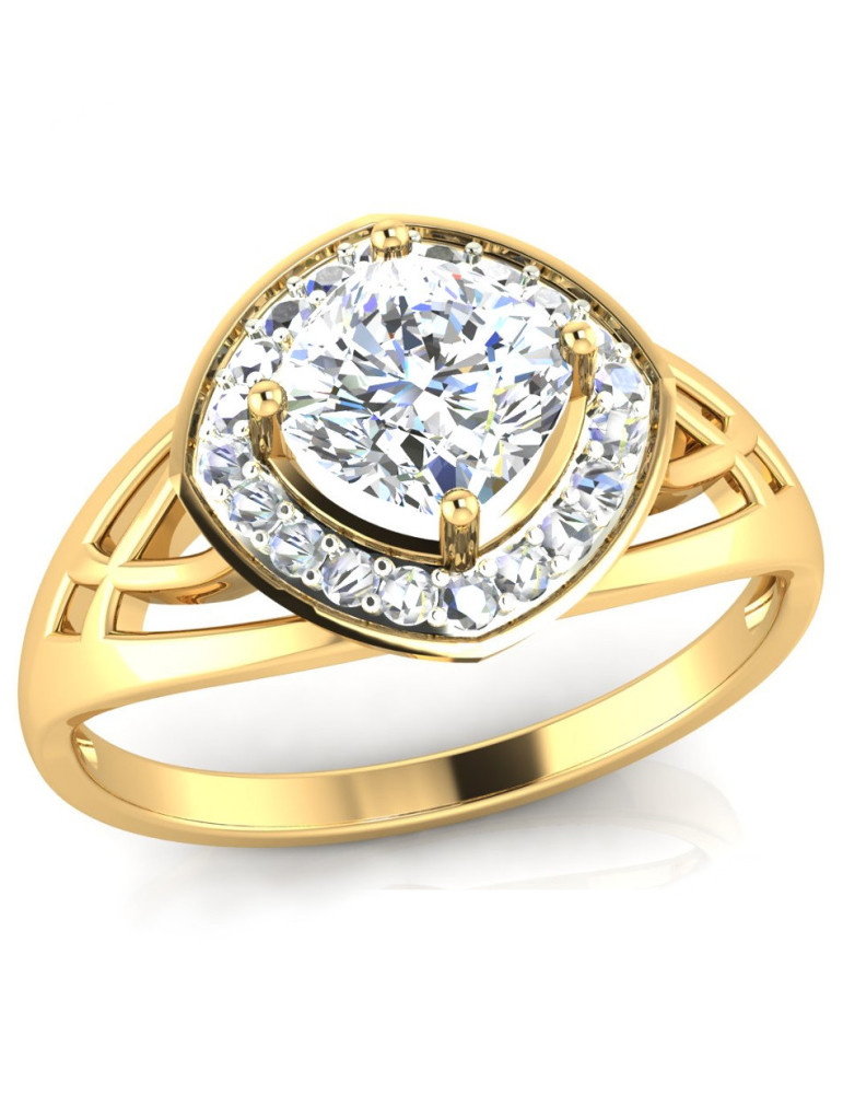 ZŁOTY PIERŚCIONEK ZARĘCZYNOWY ROMB PR. 585