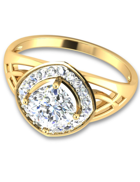 ZŁOTY PIERŚCIONEK ZARĘCZYNOWY ROMB PR. 585