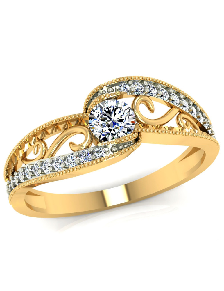 ZŁOTY PIERŚCIONEK ZARĘCZYNOWY PR. 585