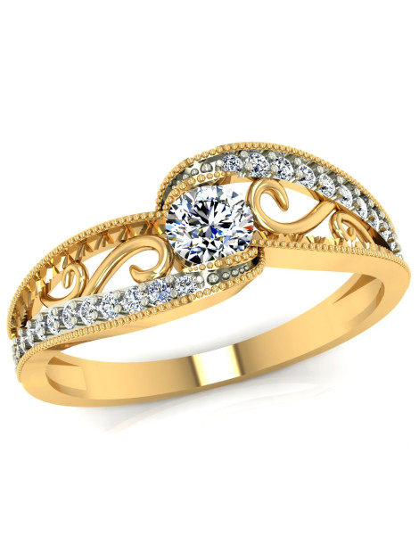 ZŁOTY PIERŚCIONEK ZARĘCZYNOWY PR. 585