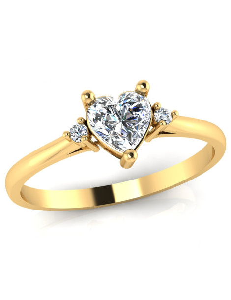 ZŁOTY PIERŚCIONEK ZARĘCZYNOWY SERCE PR. 585