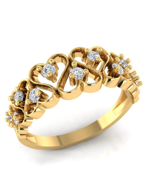 ZŁOTY PIERŚCIONEK ZARĘCZYNOWY SERDUSZKA PR. 585