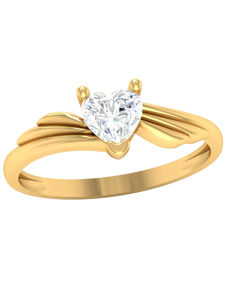 ZŁOTY PIERŚCIONEK ZARĘCZYNOWY SERCE ZE SKRZYDŁAMI PR. 585