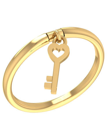 RUCHOMY PIERŚCIONEK ZARĘCZYNOWY Z KLUCZYKIEM ZE ZŁOTA PR. 585