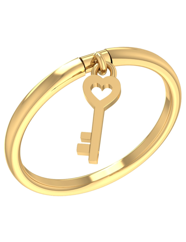 RUCHOMY PIERŚCIONEK ZARĘCZYNOWY Z KLUCZYKIEM ZE ZŁOTA PR. 585