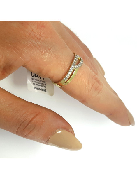 ZŁOTY PIERŚCIONEK ZARĘCZYNOWY PR. 585