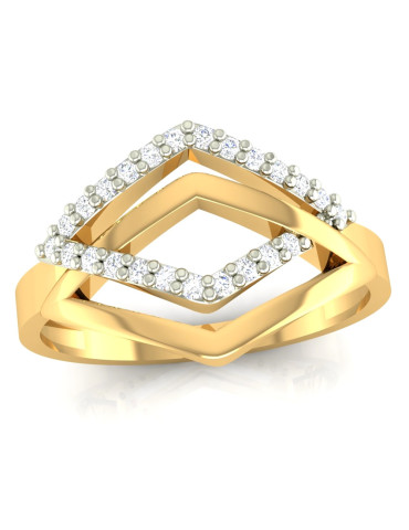 NOWOCZESNY PIERŚCIONEK ZARĘCZYNOWY ROMBY ZE ZŁOTA PR. 585