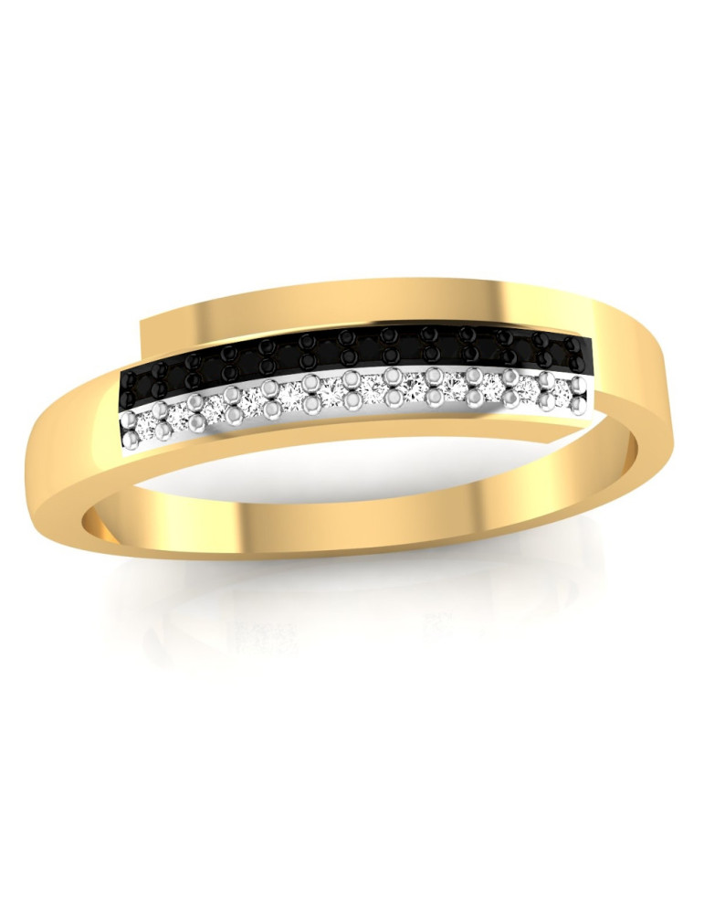 NOWOCZESNY PIERŚCIONEK ZARĘCZYNOWY Z CZARNYMI CYRKONIAMI ZE ZŁOTA PR. 585