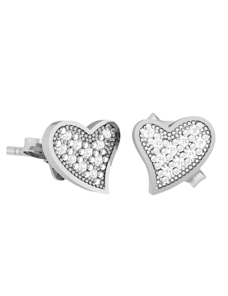 SREBRNE KOLCZYKI SERDUSZKA NA SZTYFT Z CYRKONIAMI PR. 925