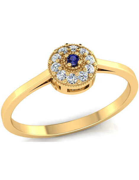 ZŁOTY PIERŚCIONEK ZARĘCZYNOWY Z SZAFIREM PR. 585