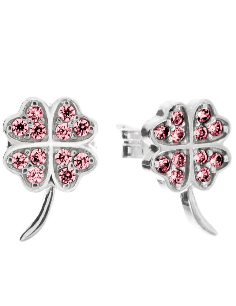 SREBRNE KOLCZYKI CZTEROLISTNE KONICZYNKI PR. 925