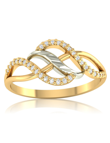 NOWOCZESNY ZŁOTY PIERŚCIONEK Z CYRKONIAMI pr. 333