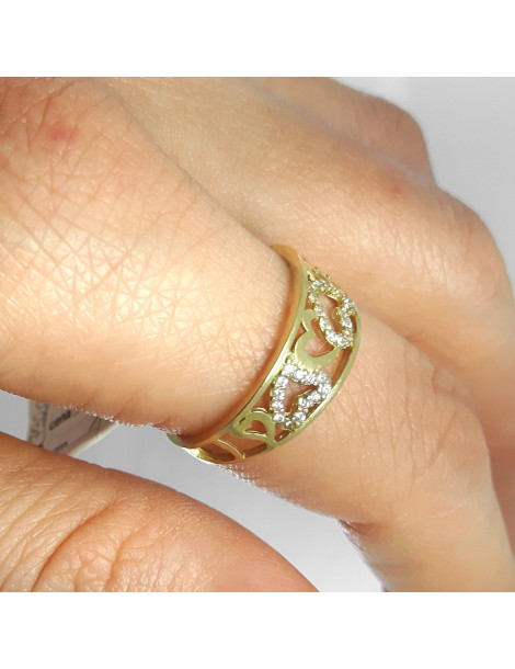 Złoty pierścionek zaręczynowy SERDUSZKA pr. 585