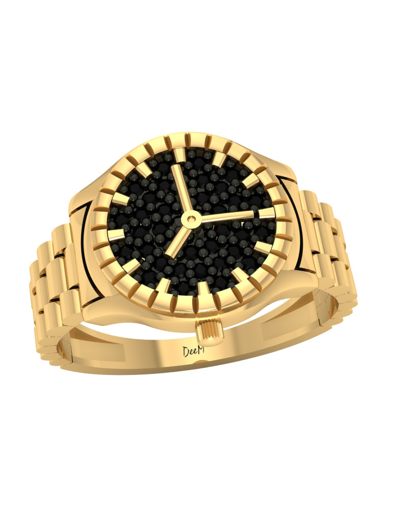 ZŁOTY PIERŚCIONEK ZEGAREK PR. 585