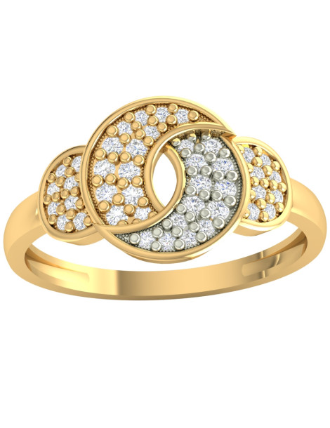 Złoty pierścionek z cyrkoniami próba 585