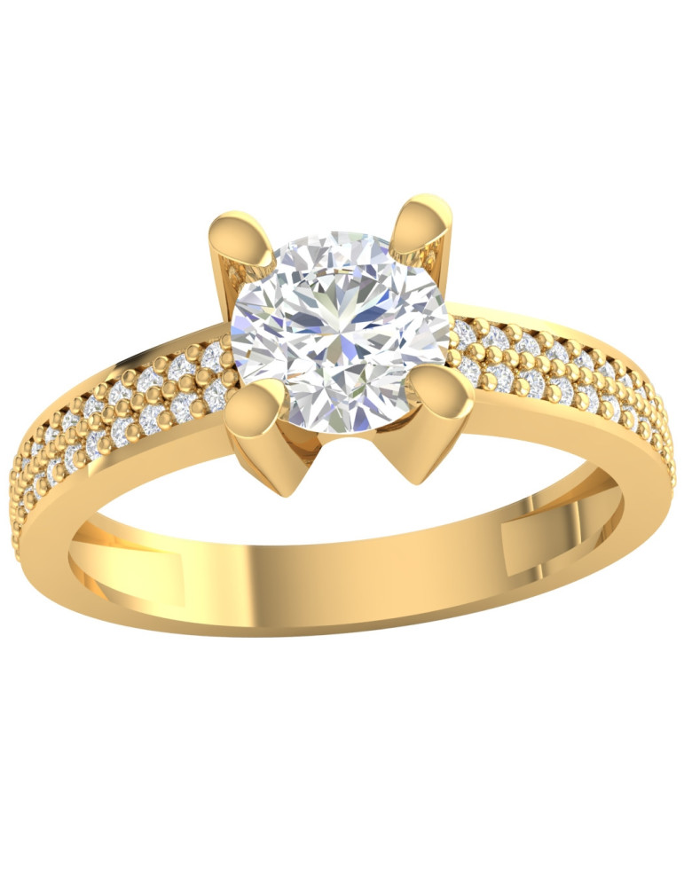 ZŁOTY PIERŚCIONEK ZARĘCZYNOWY Z CYRKONIAMI PR. 585