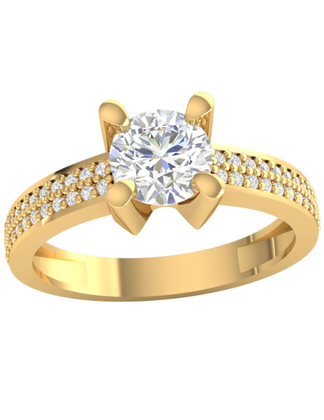 ZŁOTY PIERŚCIONEK ZARĘCZYNOWY Z CYRKONIAMI PR. 585