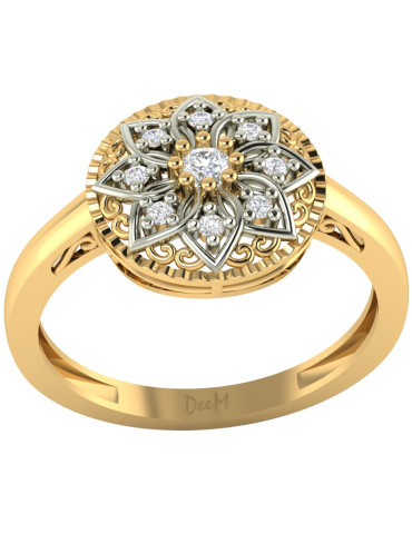 ZŁOTY PIERŚCIONEK OKRĄGŁY Z GWIAZDĄ PR. 585