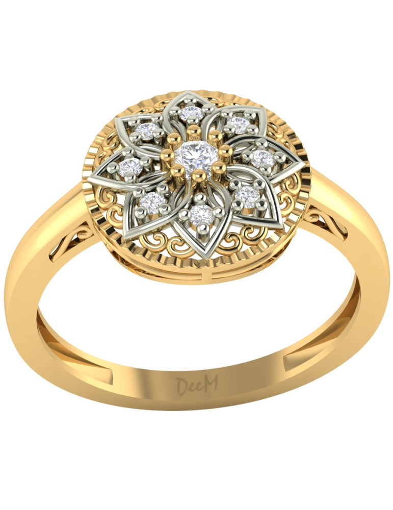 ZŁOTY PIERŚCIONEK OKRĄGŁY Z GWIAZDĄ PR. 585