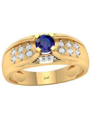 ZŁOTY PIERŚCIONEK ZARĘCZYNOWY Z SZAFIREM PR. 585