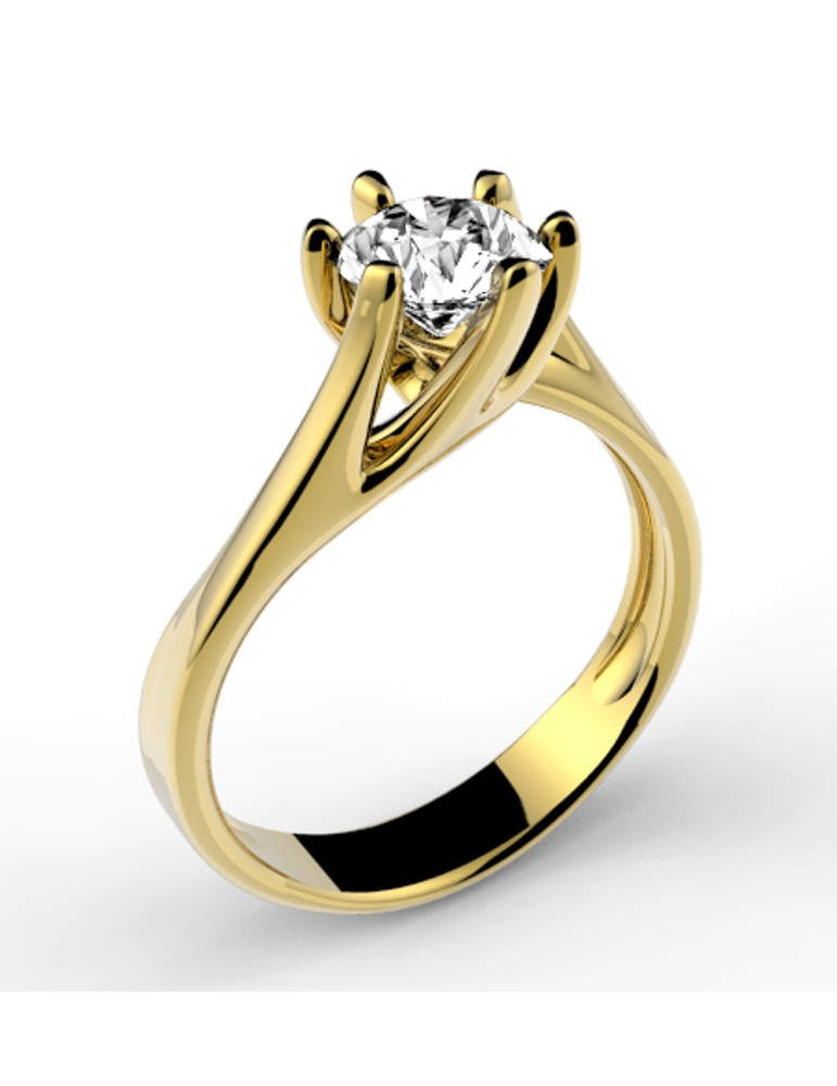 Pierścionek zaręczynowy z dużą cyrkonią ze złota pr. 333