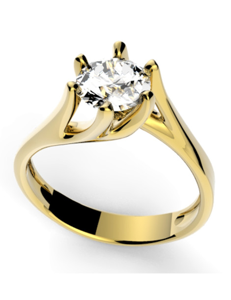 Pierścionek zaręczynowy z dużą cyrkonią ze złota pr. 333