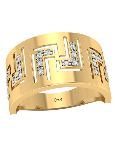 ZŁOTY PIERŚCIONEK WZÓR GRECKI Z CYRKONIAMI PR. 585