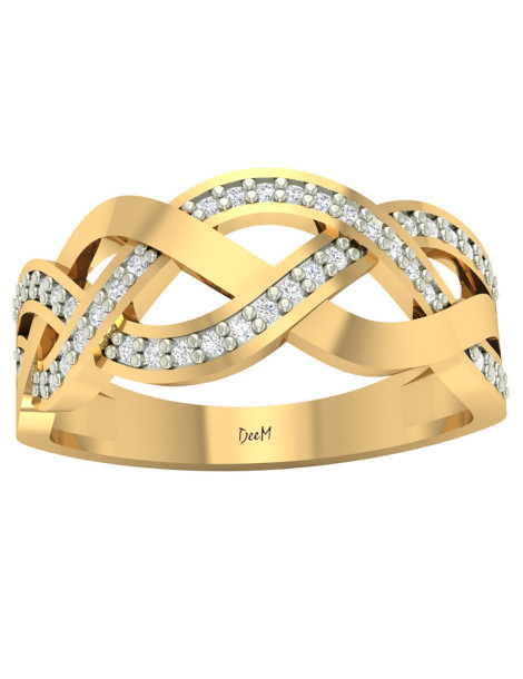 ZŁOTY PIERŚCIONEK BŁYSZCZĄCE FALE PR. 333