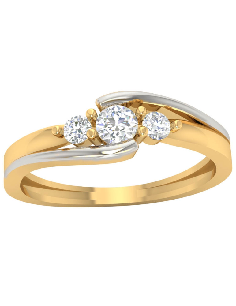 ZŁOTY PIERŚCIONEK ZARĘCZYNOWY PR. 585 Z CYRKONIAMI