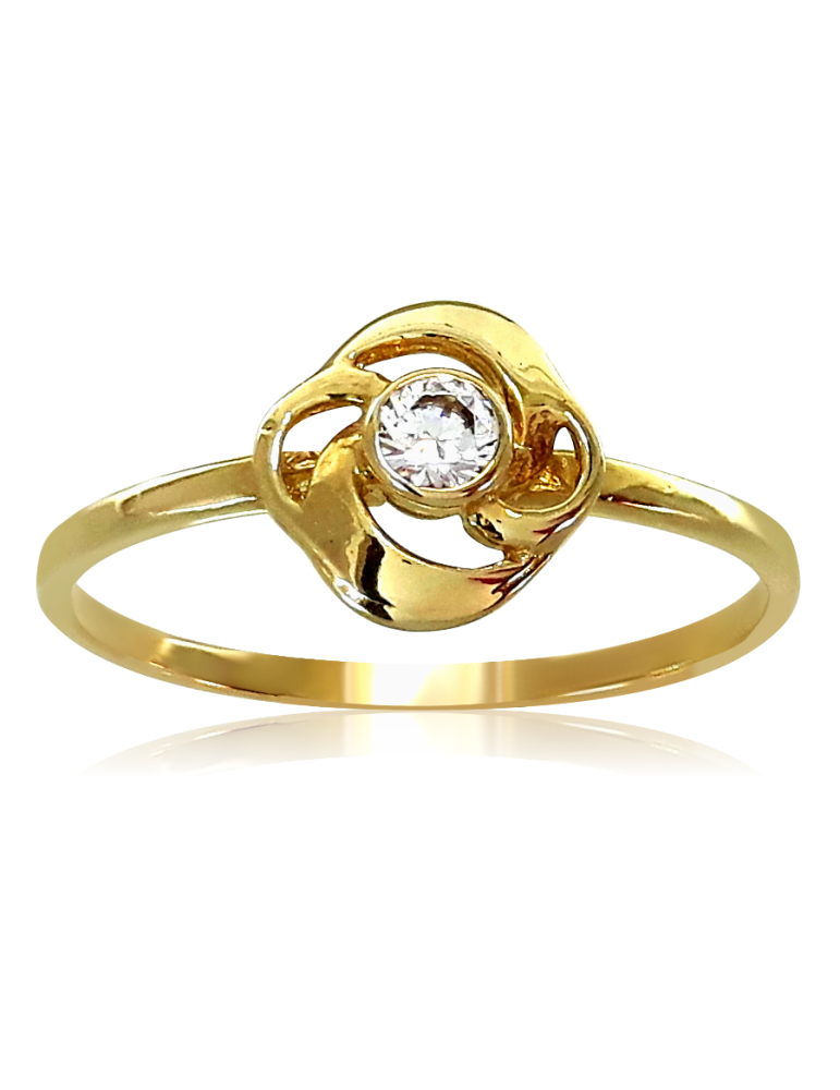 DELIKATNY PIERŚCIONEK ZARĘCZYNOWY ZE ZŁOTA PRÓBY 585