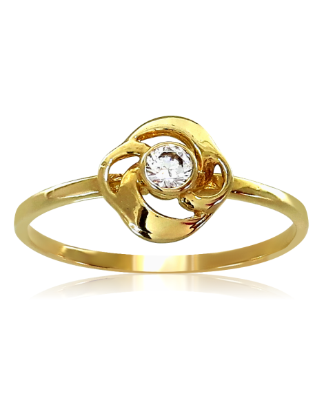 DELIKATNY PIERŚCIONEK ZARĘCZYNOWY ZE ZŁOTA PRÓBY 585