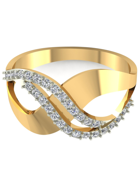 ZŁOTY PIERŚCIONEK ZARĘCZYNOWY ZNAK NIESKOŃCZONOŚCI PR. 585