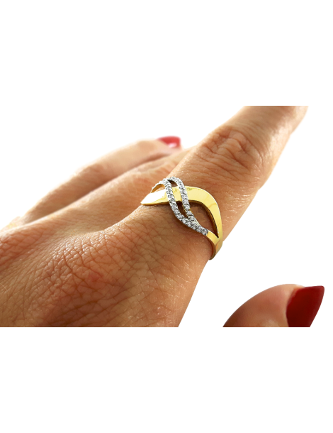 ZŁOTY PIERŚCIONEK ZARĘCZYNOWY ZNAK NIESKOŃCZONOŚCI PR. 585
