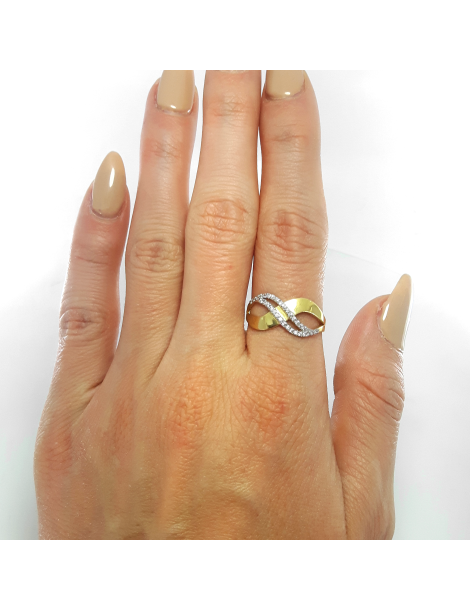 ZŁOTY PIERŚCIONEK ZARĘCZYNOWY ZNAK NIESKOŃCZONOŚCI PR. 585