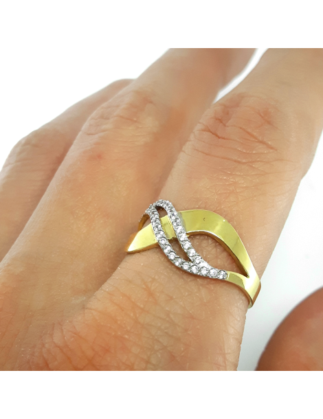 ZŁOTY PIERŚCIONEK ZARĘCZYNOWY ZNAK NIESKOŃCZONOŚCI PR. 585