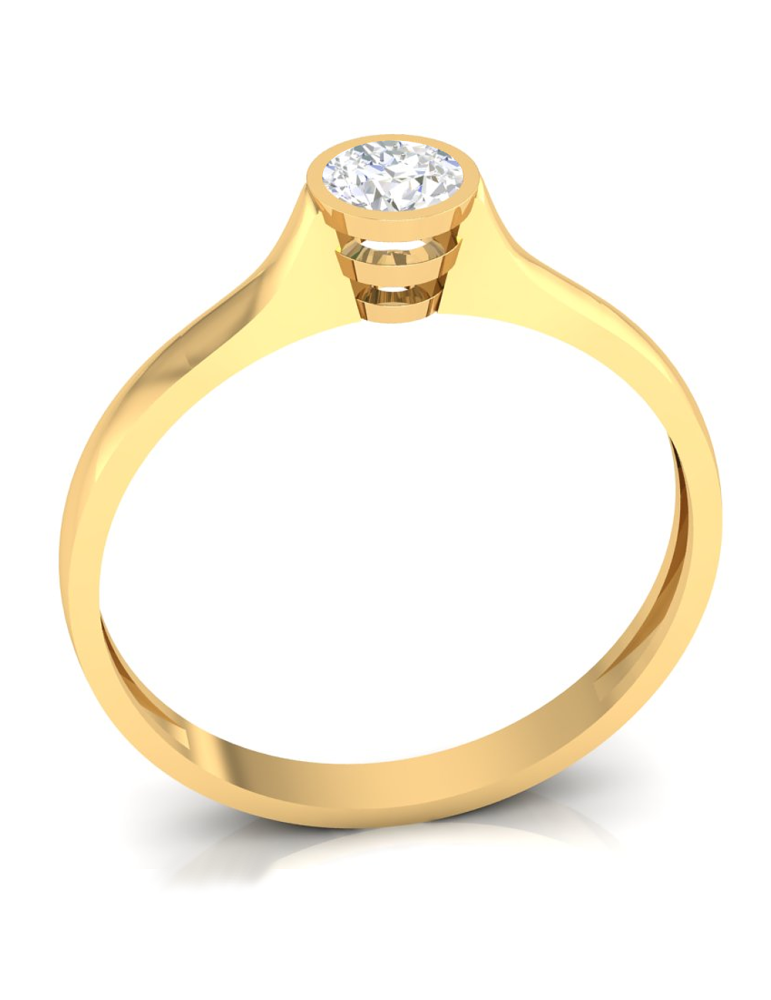 ZŁOTY PIERŚCIONEK ZARĘCZYNOWY Z JEDNĄ CYRKONIĄ PR. 585