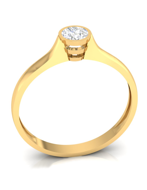 ZŁOTY PIERŚCIONEK ZARĘCZYNOWY Z JEDNĄ CYRKONIĄ PR. 585